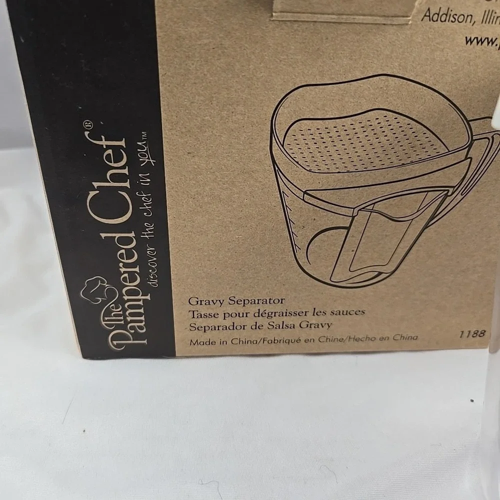 THE PAMPERED CHEF GRAVY SEPARATOR 4‎ CUP HANDLE In Box